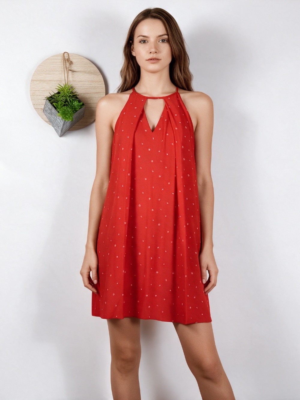 Worthington Red keyhole swing dress w/pockets 10 $10